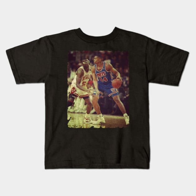 Derrick Coleman vs Horace Grant - Young DC Battling Horace Kids T-Shirt by Wendyshopart